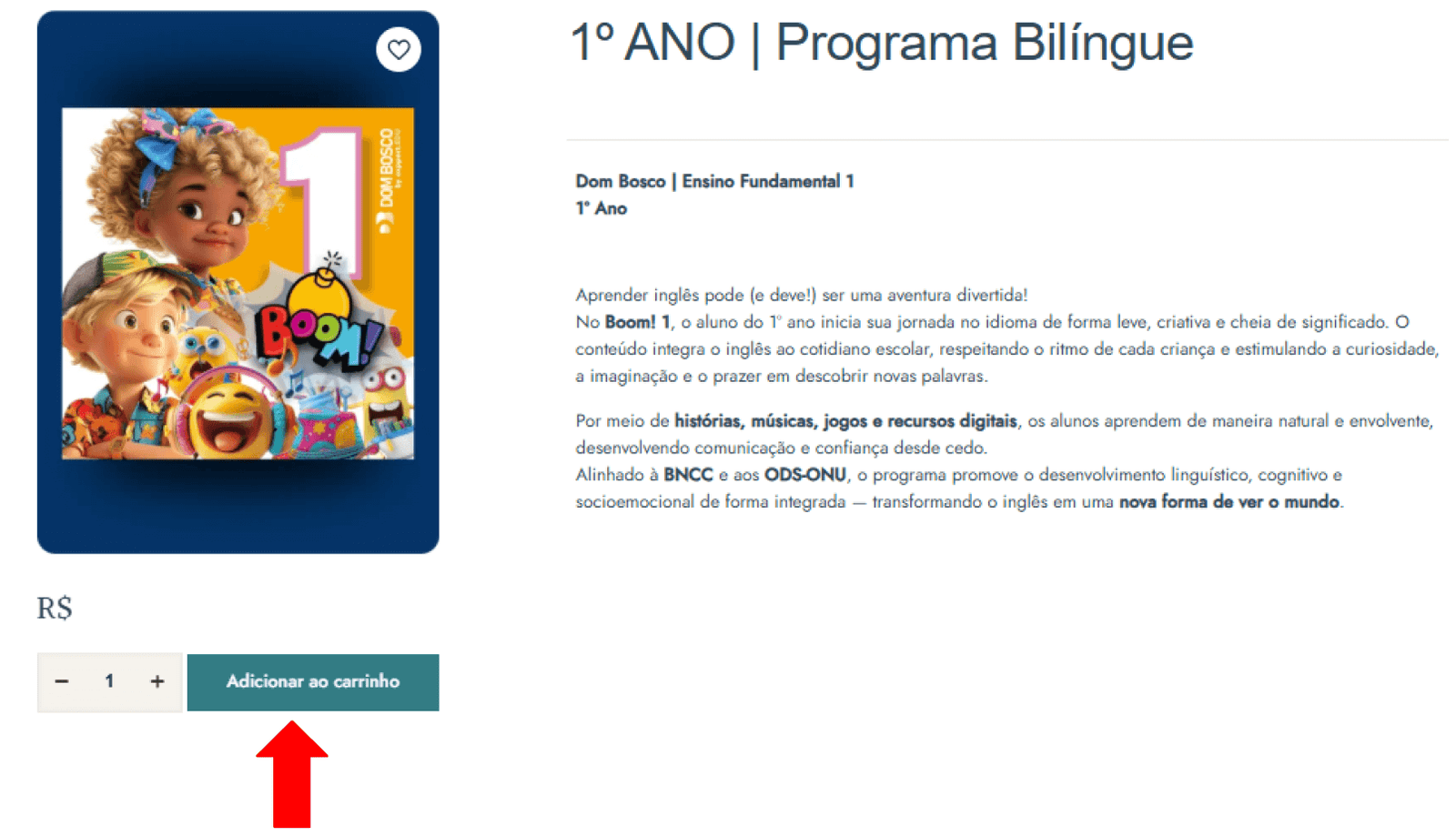 Carrinho com botão Continuar para Finalização
