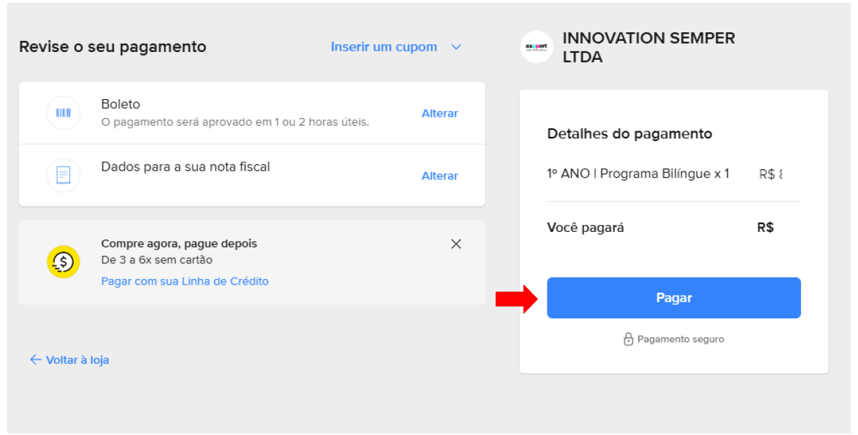 Confirmação / exemplo ilustrativo
